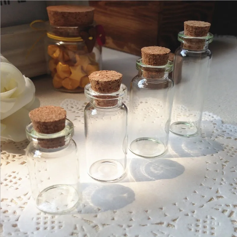 

10pcs 3mm Mini Glass Bottles With Corks Cute Clear Jars For DIY Wish Bottles Decorative Craft Small Containers