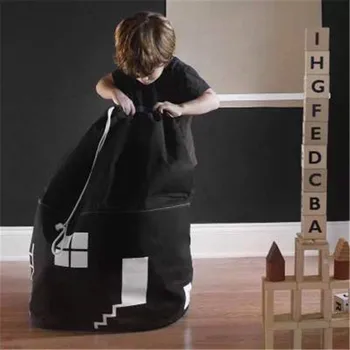 

Magic Fish New Arrival Large Capacity Cotton Canvas Cute Drawstring Pocket Drawstring Bag Kid Toy Storage Drawstring Bag