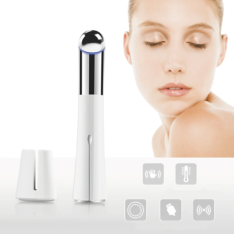 

USB Rechargeable Eyes Lips Massager Heated Sonic Electric Anti Aging Wrinkle Lip Massage Wand Face Beauty Device Dropship