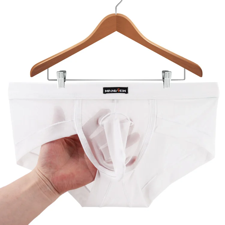 Manview Men Sexy Briefs Male Transparent Gauze Underwear Low-waist Gay Sexy Penis Sleeve Pouch Underpant Male panties M18720
