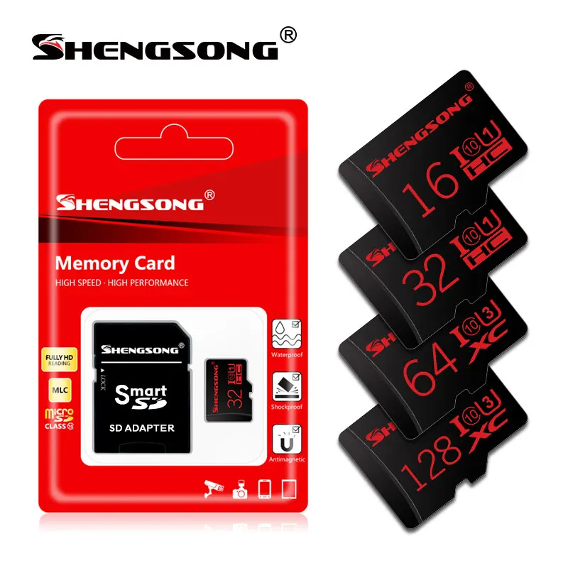 SHENGSONG ultra micro sd 64 ГБ и 128 Гб карты памяти 32 GB 16 GB micro sd card class 10 картао де memoria Подарочная флеш-карта адаптера