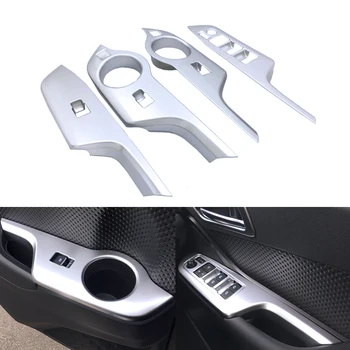 

For Toyota C-HR CHR 2016 2017 Window Button Cover Car Interior Window Lift Button Inner Door Armrest Trim ABS Carbon Fiber Color