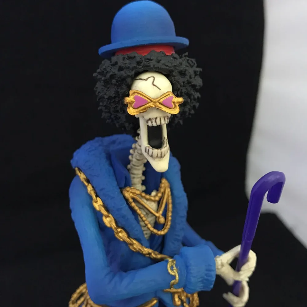 

HKXZM Anime Figure 21CM ONE PIECE Brook Blue Clothes 20th Anniversary ver. PVC Figure Model Kids Toy Doll Collectible Collection