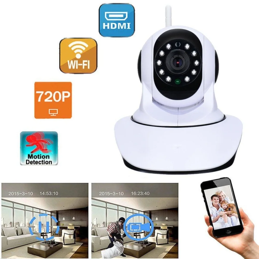 

LESHP Wireless WiFi IP Camera 1280*720 HD Household Baby Monitor TF Card Record Audio Video Surveillance Camera Plug and Play