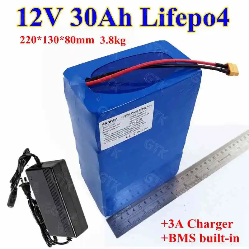 Перезаряжаемый литиевый Аккумулятор Lifepo4 12 В 30 Ач 3 2 в 5 элементы с bms ранней для