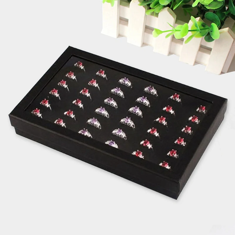 

36 hole portable jewelry earrings ring earrings insert display cuff organizer box flat pallet shelf locker