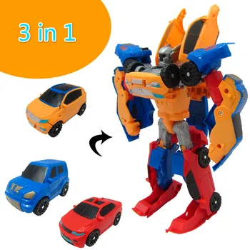 

DIY 3 in 1 Deformation Car Transformertion Action Figure Tobot Robot Toys For Kids Christmas Educational Toys