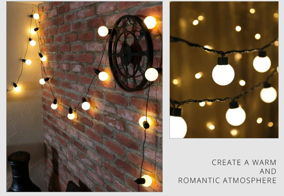 Festoon LED Globe Fairy String Lights Christmas Garland 20 LED String Light Balls Bulb Outdoor Wedding Garden Party Decoration (7)