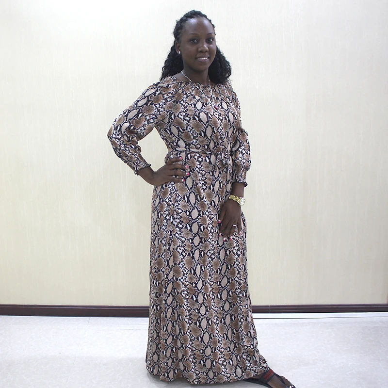 

Muslim Women Abaya Dubai Islamic Python Veins Pattern clothing Female Africa Dresses Kaftan Tightening Waist Dresses