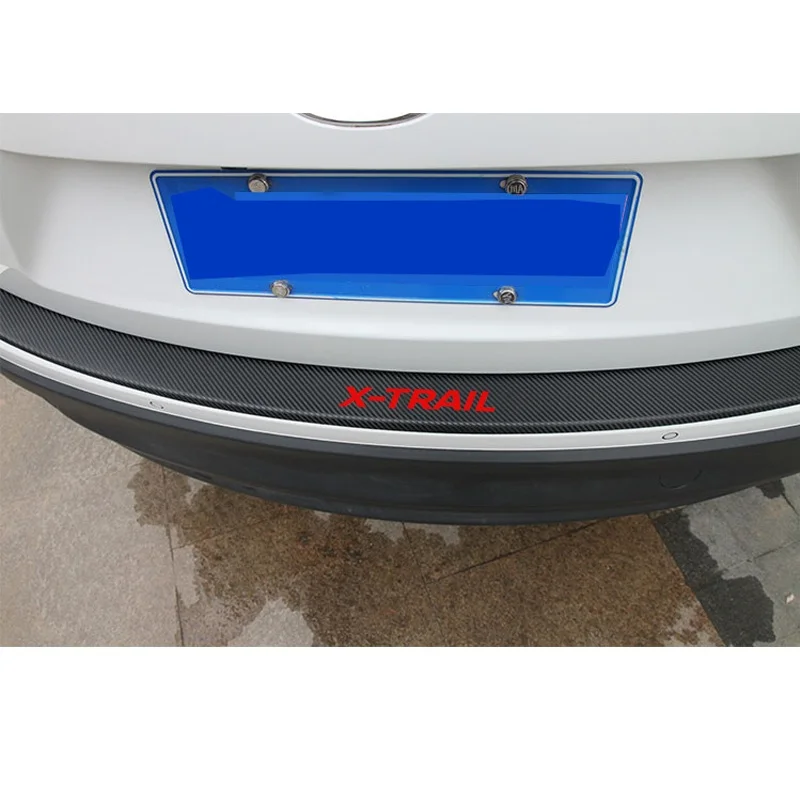 For NISSAN Qashqai leather Carbon fiber Styling Rear Bumper Trunk Guard Plate