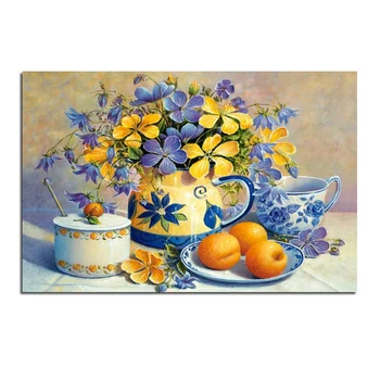 

Orchid tea machine 75x50cm cross stitch diy full diamond drawing square supplies embroidered paste Mosaic home decoration
