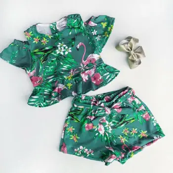 

2019 Summer Toddler Kids Baby Girls Floral Tops Shorts 2PCS Sweet Casual Outfits Set Clothes