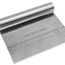 Dhl 50 шт. скребок для теста из нержавеющей стали, резак для теста и пиццы, линейка 15*11,5 см кухонные инструменты