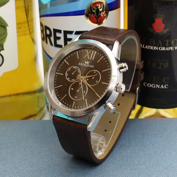 

Fashion Casual Mens Quartz Watches Water Resistant Leather Strap Male Wristwatches Roman Numberal Watch Horloge Relogio Masulino