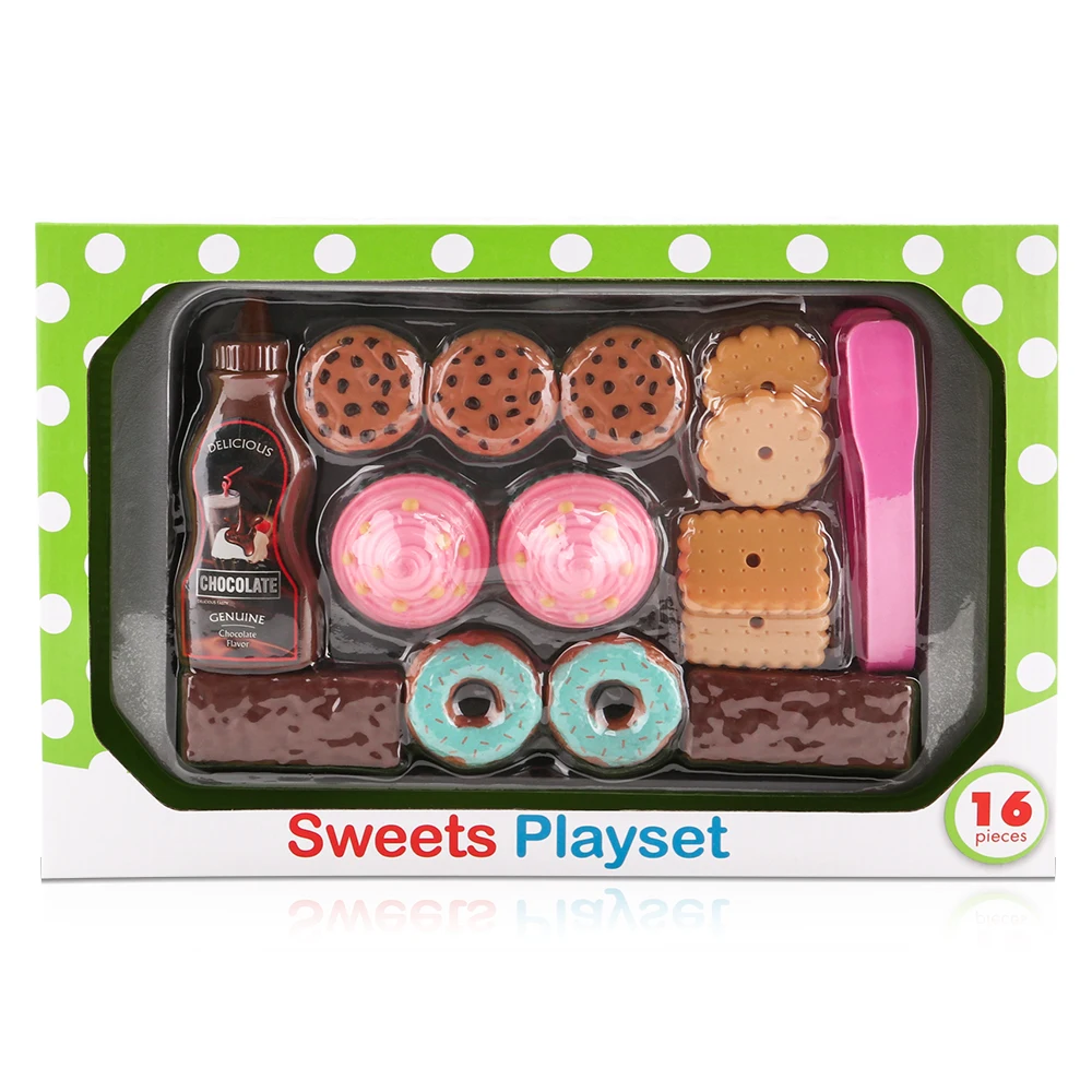 Новый 16 шт. моделирование сладости игровой набор претендует игрушки образовательные малыш Кухня комплект весело миниатюрных игрушек для