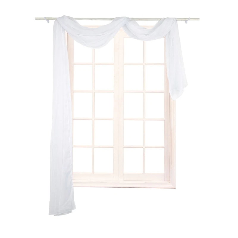 Летние окна балдахин однотонный из тонкой прозрачной ткани легкие стенные шторы дышащие окна балдахин романтическое окно Тюль Декор для спальни - Цвет: White