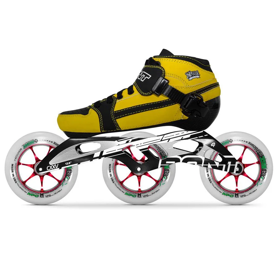 

100% Original Bont Pursuit 2PT 195MM Black CXXV Speed Inline Skates Heatmoldable Carbon Fiber Boot 3*125mm Magic Wheel Patines