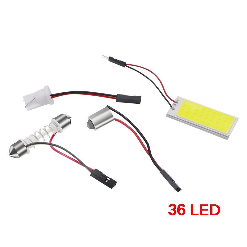 1 шт T10 COB 24 36 48 SMD Автомобильный светодиодный Панель освещение салона лампочки для Чтения Купол BA9S DC 12v Премиум Автомобильное моделирование - Испускаемый цвет: 36 SMD