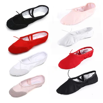 

Ballet Shoes Woman Girls Kids Children Dance Shoes Canvas Slippers Split Soft Sole Women Exercise Indoor Dancing Practice Shoes