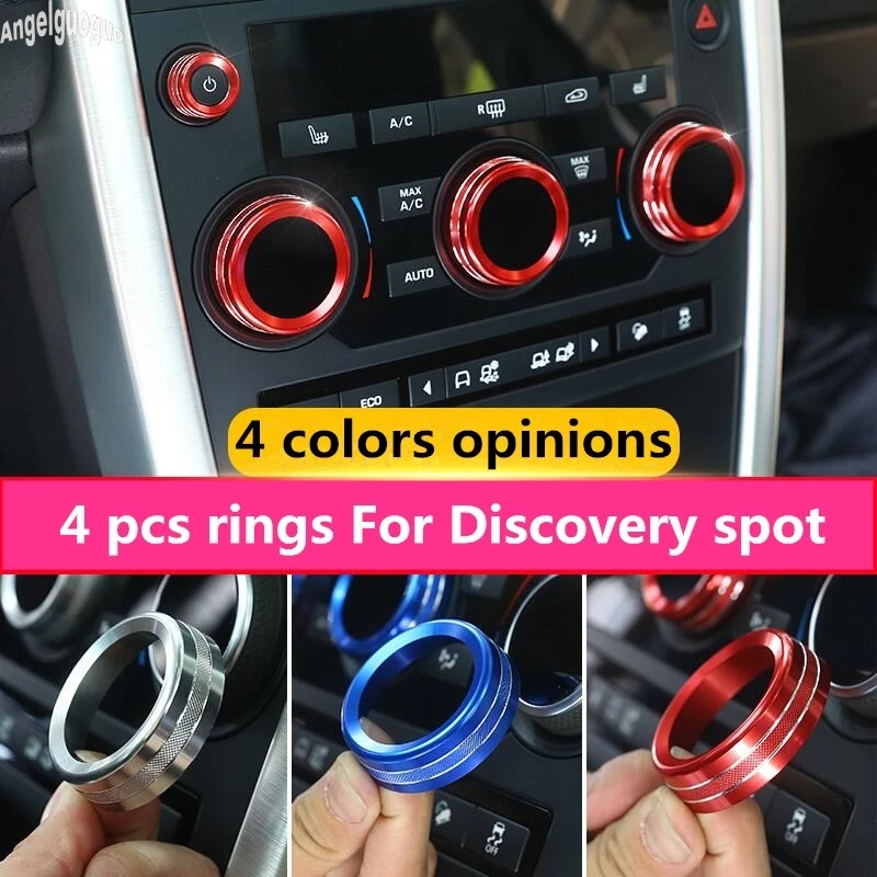 Metal Rings For Land Rover Discovery Sport 2015-18 Car Air Conditioning Knob Decoration Cover AC Frame Car-styling Accessories