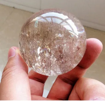 

YM 309 Natural Gold Hair Rutilated Crystal Ball SPHERE Quartz Specimen