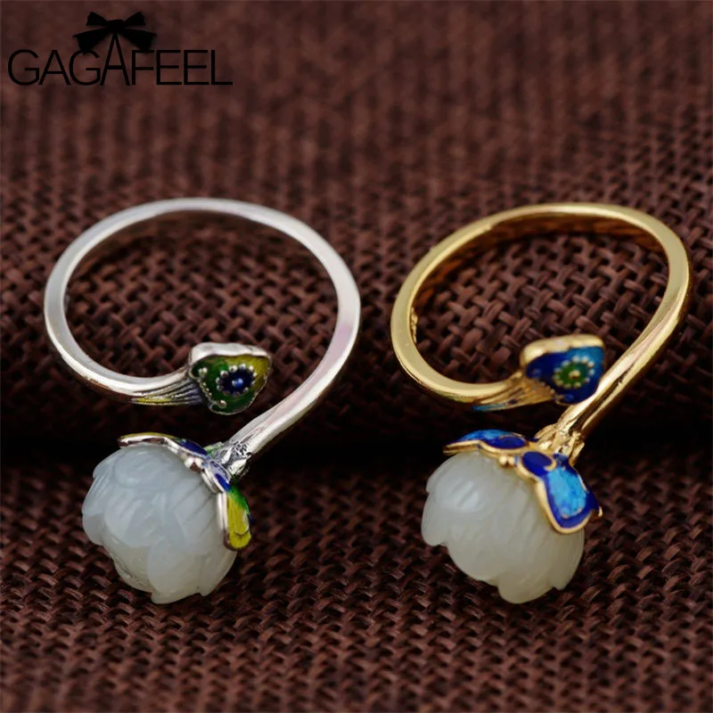 

GAGAFEEL 100% Real 925 Sterling Silver Rings Jewelry Lotus Flower Cute Charm for Women Lady Anniversary Gifts Bijoux Drop Ship