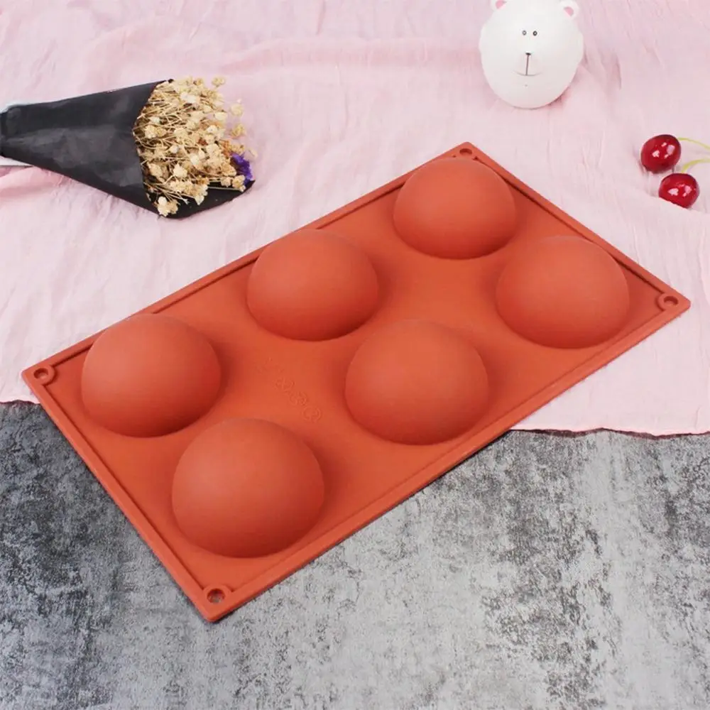 

Household 6-Hole 6-Hole Large Semi-Circular Mousse Mold Hemispherical Diy Silicone Cake Mold Dessert Baking Mold