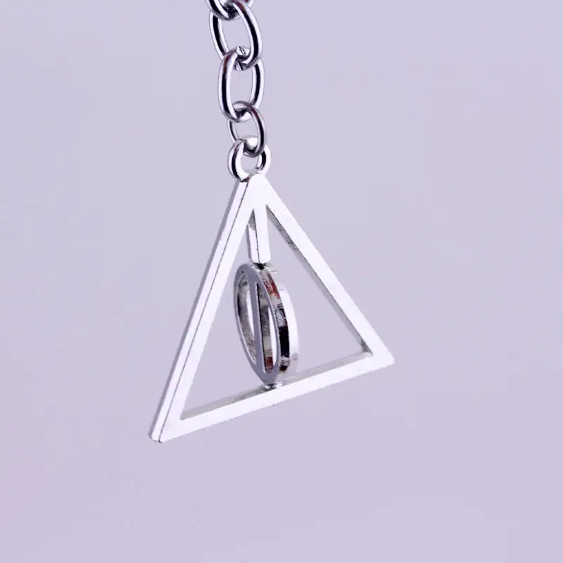 Дары смерти кулон брелок луна вращающийся треугольник цепочка для ключей брелки для ключей для подарков брелок для ключей от автомобиля chaveiro ювелирные изделия