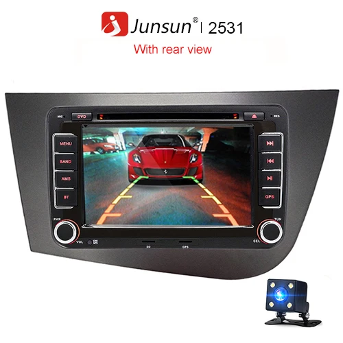 Junsun 2 din " автомобильный DVD Радио мультимедийный плеер для Seat Leon 2 2005-2012 RDS FM gps для навигации и аудиосистемы Стерео Авторадио - Цвет: With Camera