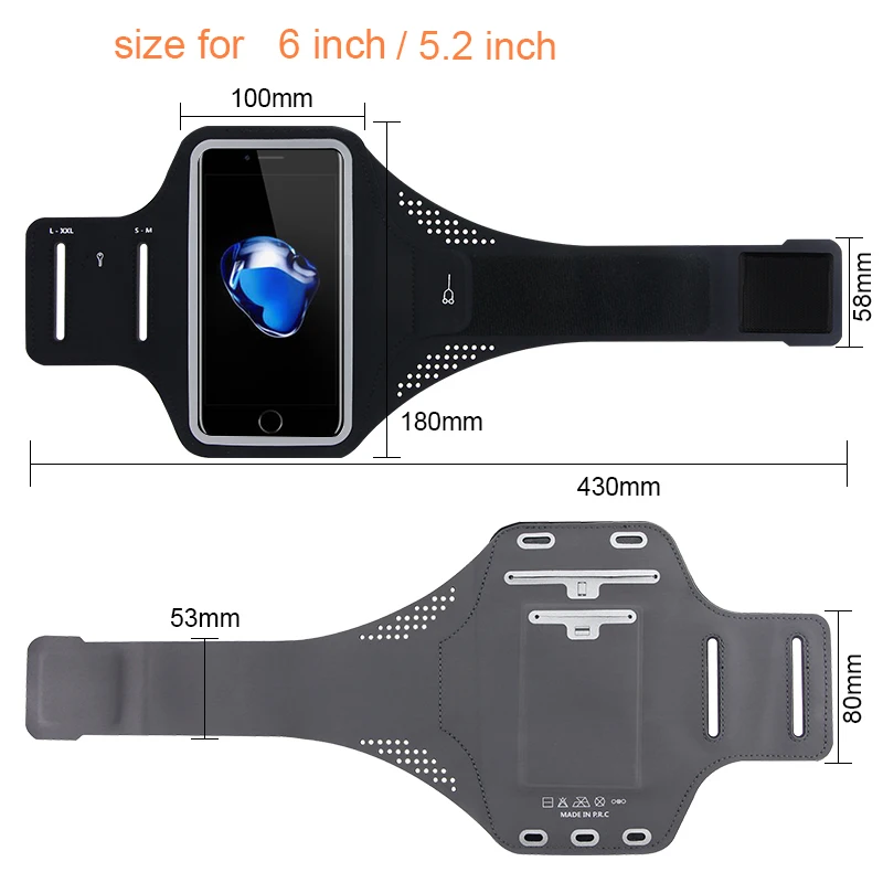 

Fashion Sport Armband Phone Case For iPhone 7 6 6s 8 Plus X Waterproof Running Case For Xiaomi For Samsung Universal <=6.0 inch