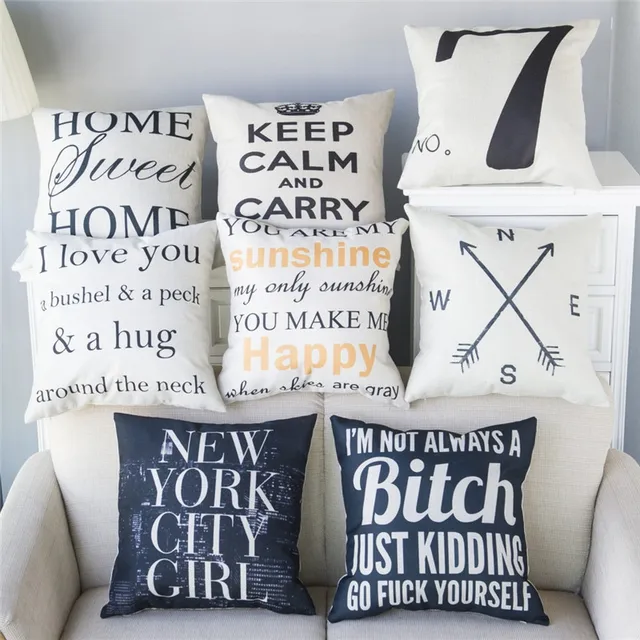 Decorative Pillows Cases Letter Cojines Cushion Covers Chair Sofa Decorative Pillows Cases Letter Cojines Cushion Covers Chair Sofa Luxury Throw Home Linen Cotton Protector P44