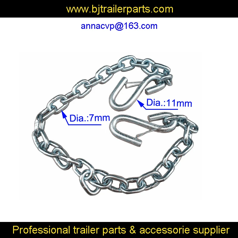 Трейлер безопасности провода цепи с S Пружинные крючки, 1 м длиной, трейлер частей