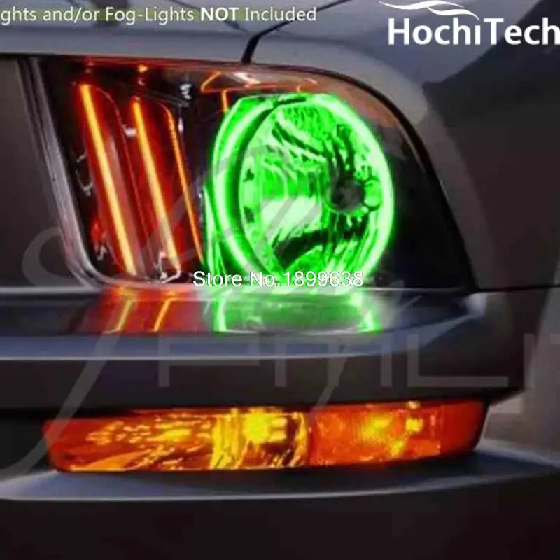 Цветная (RGB) светодиодный Ангельские глазки COLORSHIFT Фар Halo для Ford Mustang 2005 до 2009