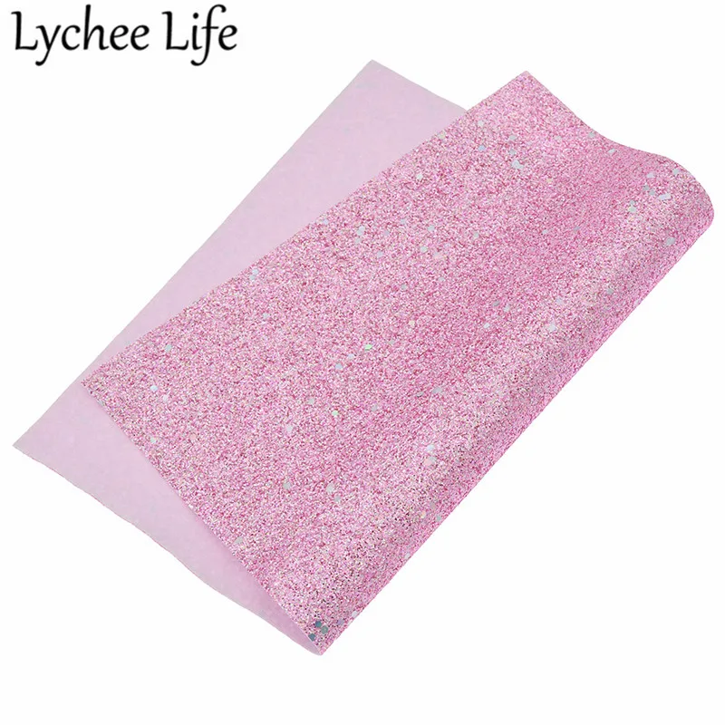 Lychee жизнь 29x21 см; блестящие шпильки Синтетическая кожа ткань сплошной Цвет A4 искусственная ткань, сделай сам, швейная одежда поставки декор