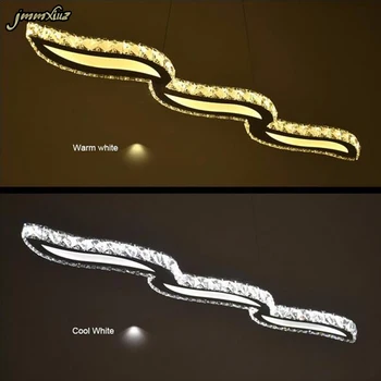 

Hot selling Crystal wavy LED chandelier lustre Modern Stainless Steel LED hanging lamp/light/lighting fixture for Restaurant
