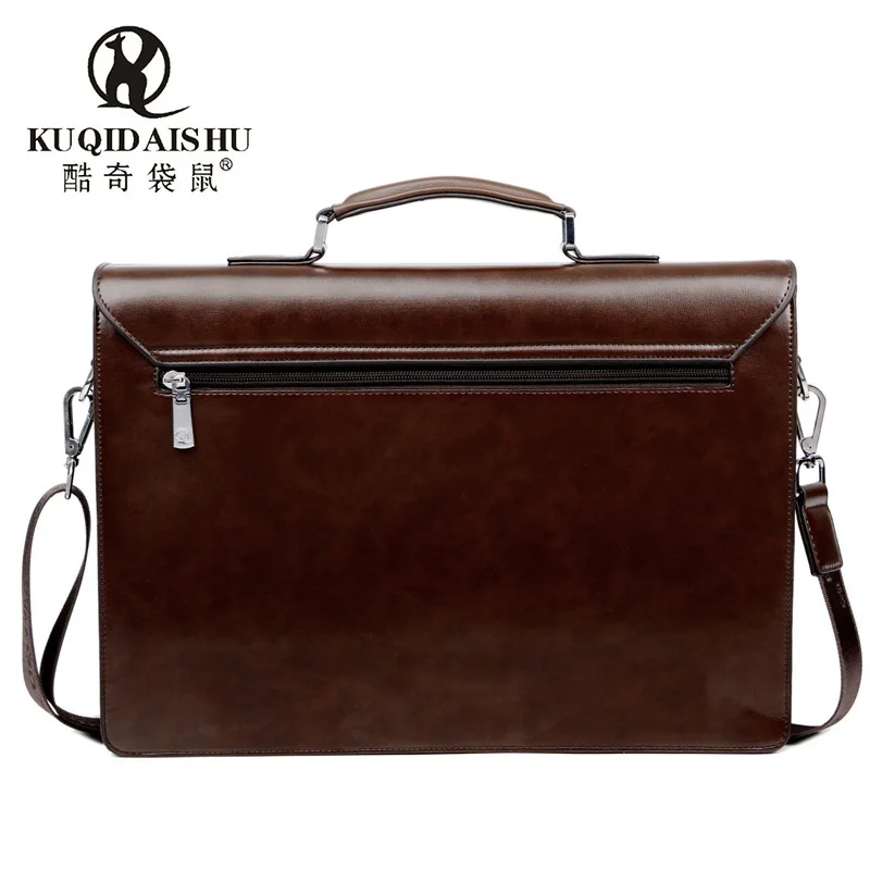 

Bolsa De Marca Famosa Grife 2018 Retro Men's Briefcase Leather Laptop Handbag Business Men Crossbody Bag Luxury Zipper