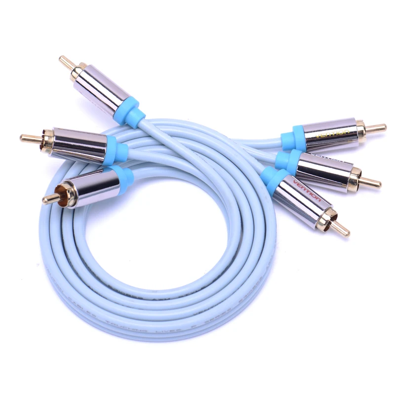 

Vention Audios Cablesrca 3.7mm Male to Male Aux Video Cable One Point Double Lotus 11mm Jack Speaker Wire for Car/PC/TV