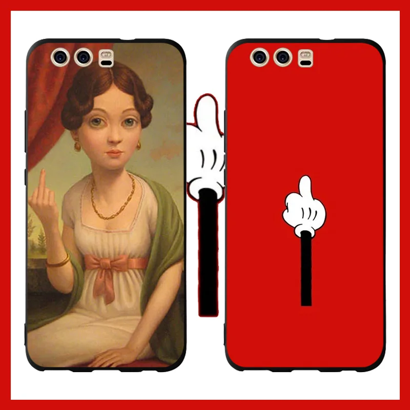 

Middle f funny Phone Cases Cover for Huawei P30 lite pro nova 3i Cases Huawei Mate 20 lite pro Case P smart 2019 Soft Cases