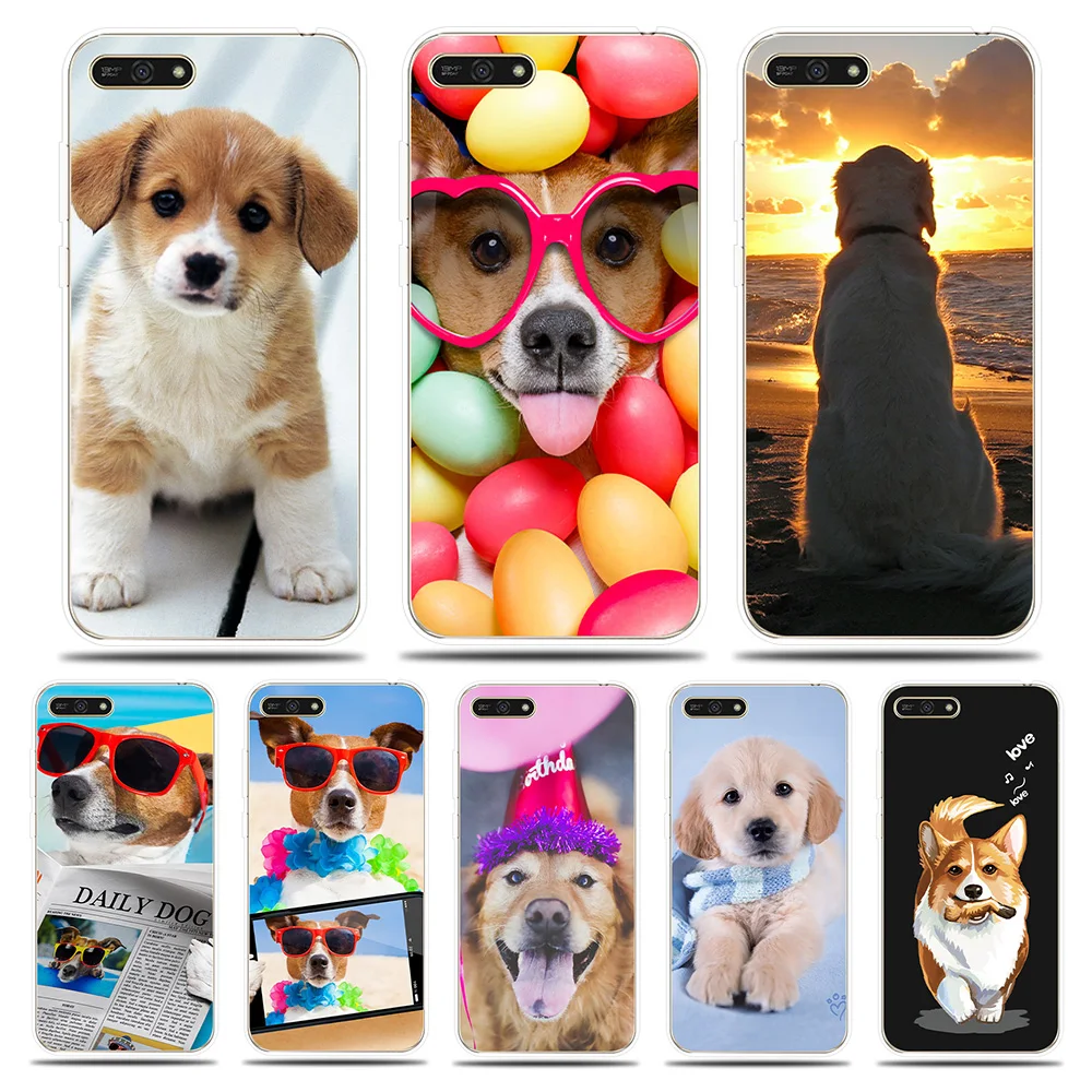 Милый силиконовый чехол с рисунком собаки для huawei Honor 5A 6X 7X 7A Pro 7C 7S 8C 8X мягкий 8 9 10
