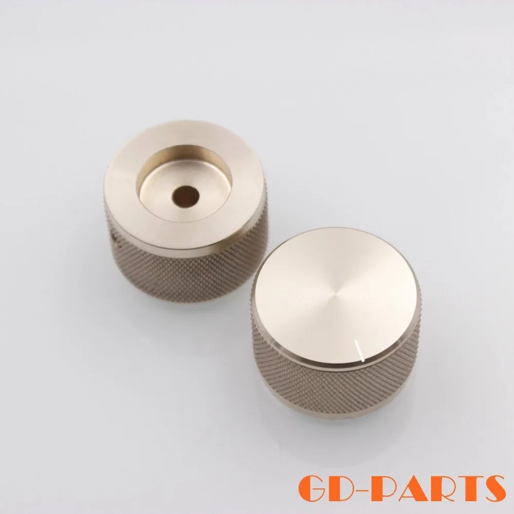 

2PCS 35*22mm Golden Anodized Machined Full Aluminum Volume Potentiometer Control Knob For Radio Tube Amplifier Speaker DAC CD