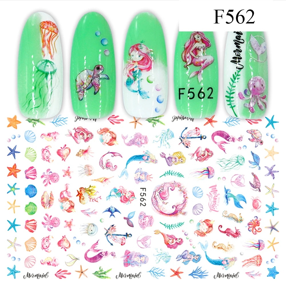 1 шт наклейки для ногтей для маникюра русские буквы Фламинго шаблон Летний стиль Советы 3D Наклейка для украшения ногтей TRF554-563