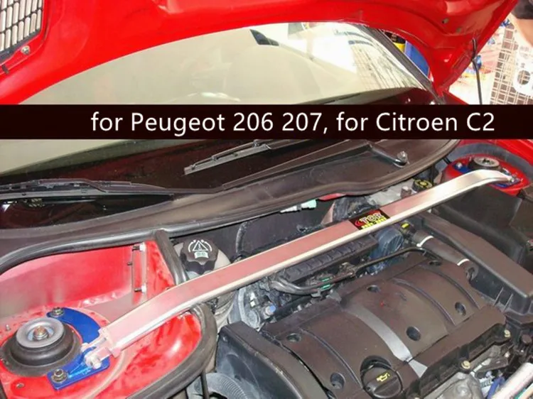 Suspension system TTCR-II for Peugeot 206 207 for Citroen C2 strut bar aluminum balance bar stabilizer Modified Hood damping front sway bar links front stabilizer strut bar