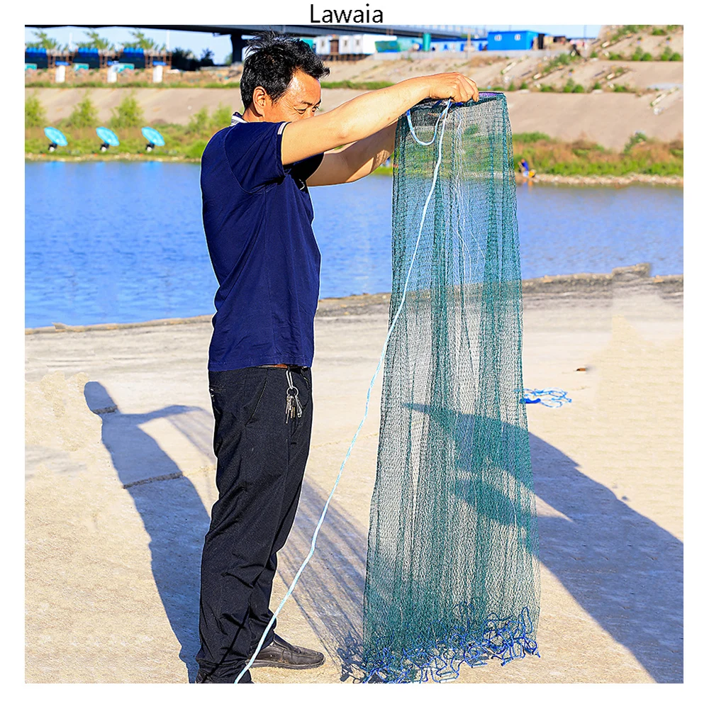

Lawaia Easy To Throw Cast Net Aluminum Ring Green Netting Cast Net Iron Pendant Hand Throw Catch Fishing Network