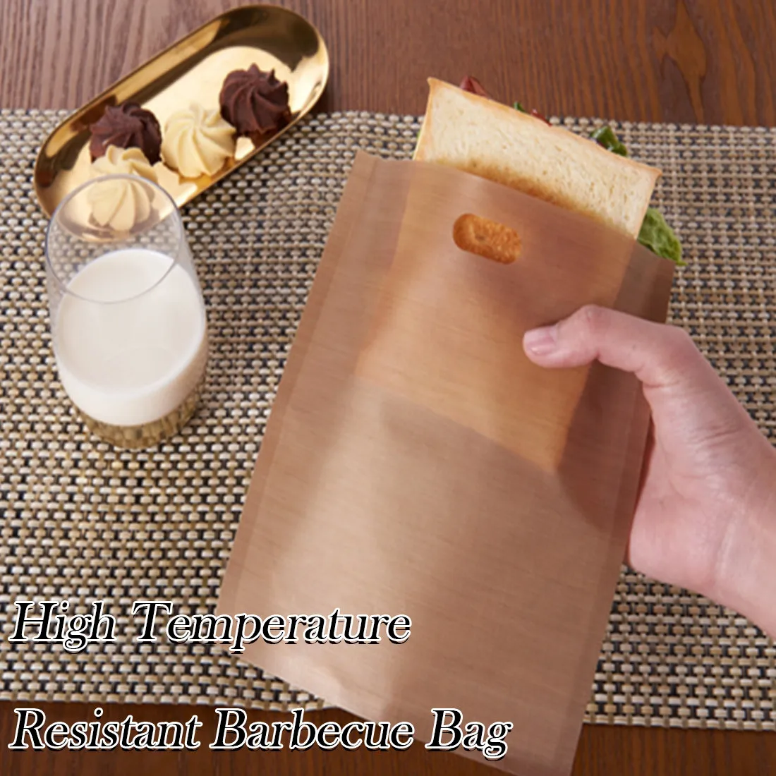 

High Temperature Grilled Barbecue Bag Reusable Non-stick Grilled Toast Bag Baking Outdoor Picnic Cooking Barbecue Tool