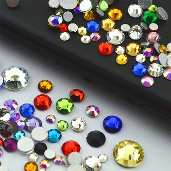 

Mix Sizes Nail Art Rhinestone crystal AB Colors Glass Non Hot Fix Flat Back Rhinestone nails decoration crystal stones Glitters
