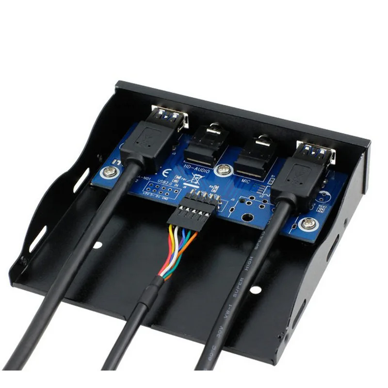 Разъем для наушников 3 5 &quotFloppy Bay 19pin к USB 0 концентратор HD аудио микрофон 2 порта USB3.0