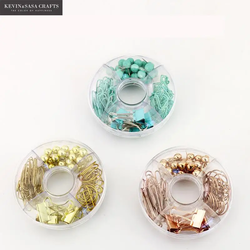 

65Pcs/Set Soli Color Clips Set Office Supplies Quality School Stationery for Students Office Accessories Clip Bookmark Clips