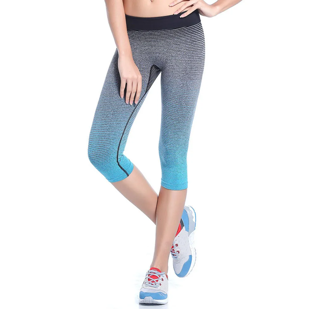 New Female gradient color yoga pants Women Sports Yoga Pants Elastic