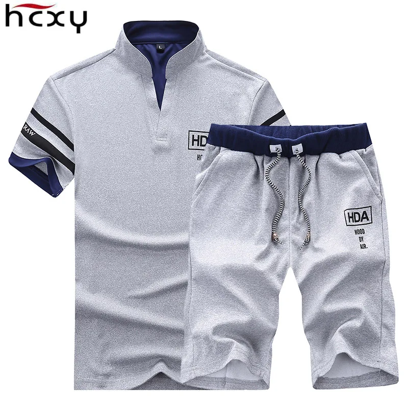 

2018 Solid Men's Shorts 4XL Summer Mens Beach Shorts and top clothes set Casual Male Shorts homme Brand Clothing