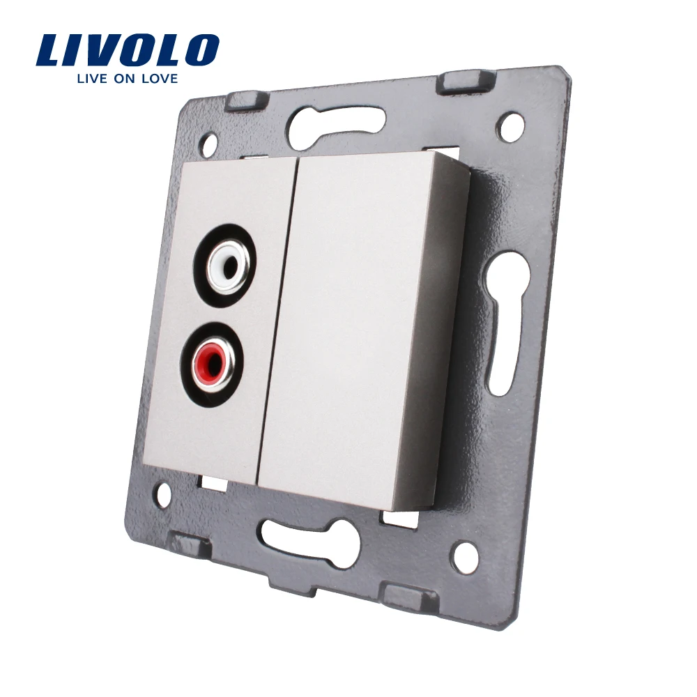 Livolo EU Standard Function Key For Audio Socket without glass panel VL C7 1AD 15 Grey